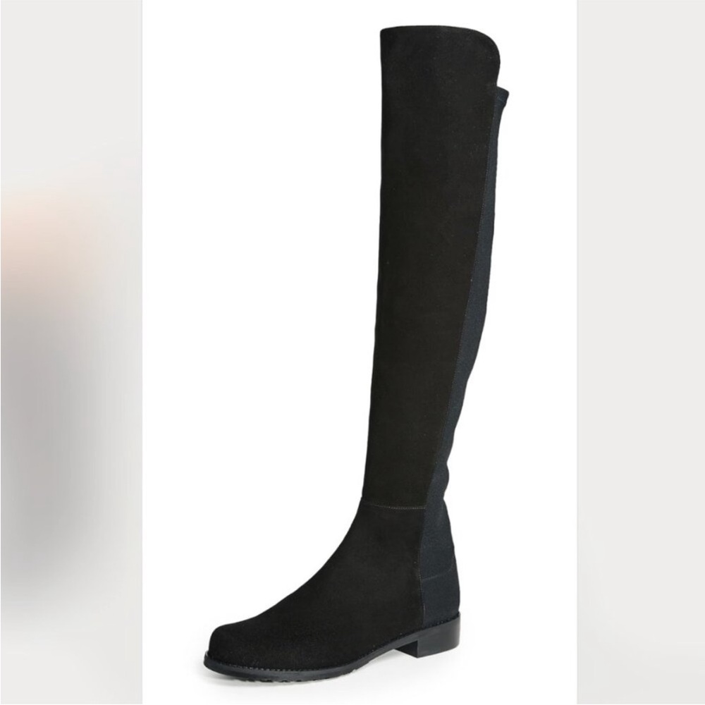 Stuart Weitzman 5050 Black Suede Over-the-Knee Boots 38 7.5